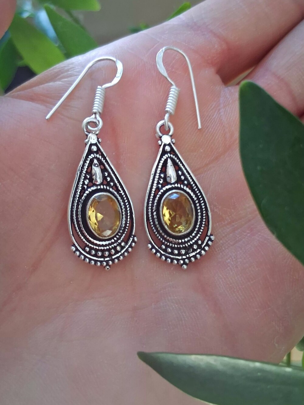 💛Citrine Sterling Silver Earrings